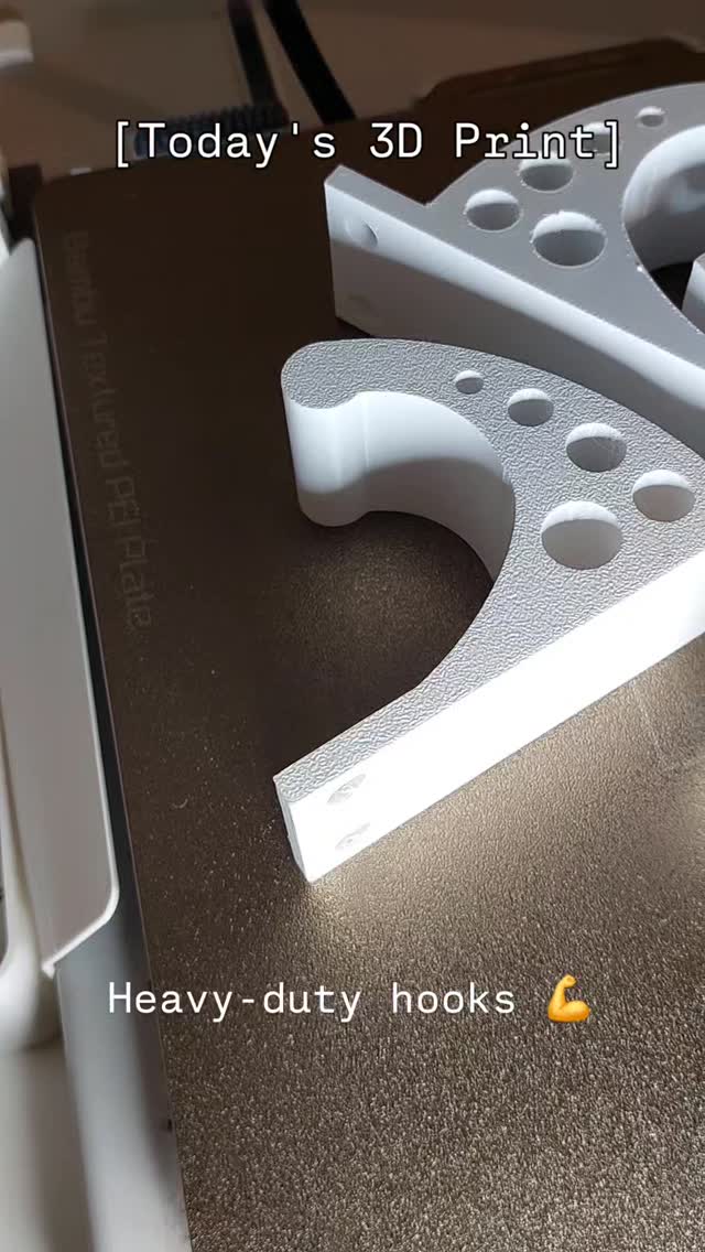 🖨️ Today's 3D print is heavy-duty 💪 wall hook.  It will be tested in hostile environment. We have a hope for PETG. 😅
#hardwireddev #printoftheday #3DMaker #3DPrinting #3DPrintedGadgets #3DPrinterLife #hook #wallhook #petg #BambuLabs #BambuA1 #heavyduty